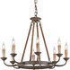 Cyrano 8 Light 28.25 inch Earthen Bronze Chandelier Ceiling Light