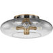 Gunner 3 Light 15 inch Patina Brass Flush Mount Ceiling Light