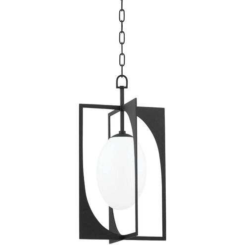 Enzo 1 Light 7 inch Black Iron Pendant Ceiling Light