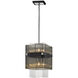 Apollo 2 Light 10.5 inch Dark Bronze Polished Chrome Pendant Ceiling Light, Smoked and Clear Glass
