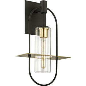 Smyth 1 Light 22 inch Dark Bronze And Brushed Brass Outdoor Wall Sconce