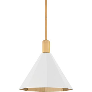 Huntley 1 Light 15 inch Patina Brass/Soft White Outdoor Pendant