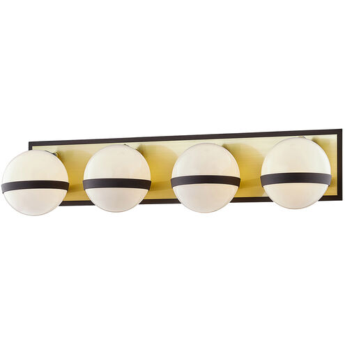 Ace 4 Light 27 inch Textured Bronze Brushed Brass Bath And Vanity Wall Light