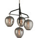 Odyssey 4 Light 24 inch Textured Black and Polish Nickel Chandelier Ceiling Light