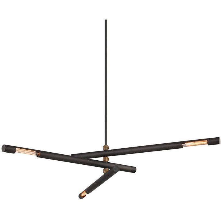 Hendrix 3 Light 62.25 inch Bronze and Patina Brass Chandelier Ceiling Light