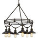 Shelton 6 Light 30 inch Vintage Bronze Outdoor Chandelier