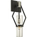 Raef 1 Light 7 inch Textured Black & Polish Nickel Wall Sconce Wall Light