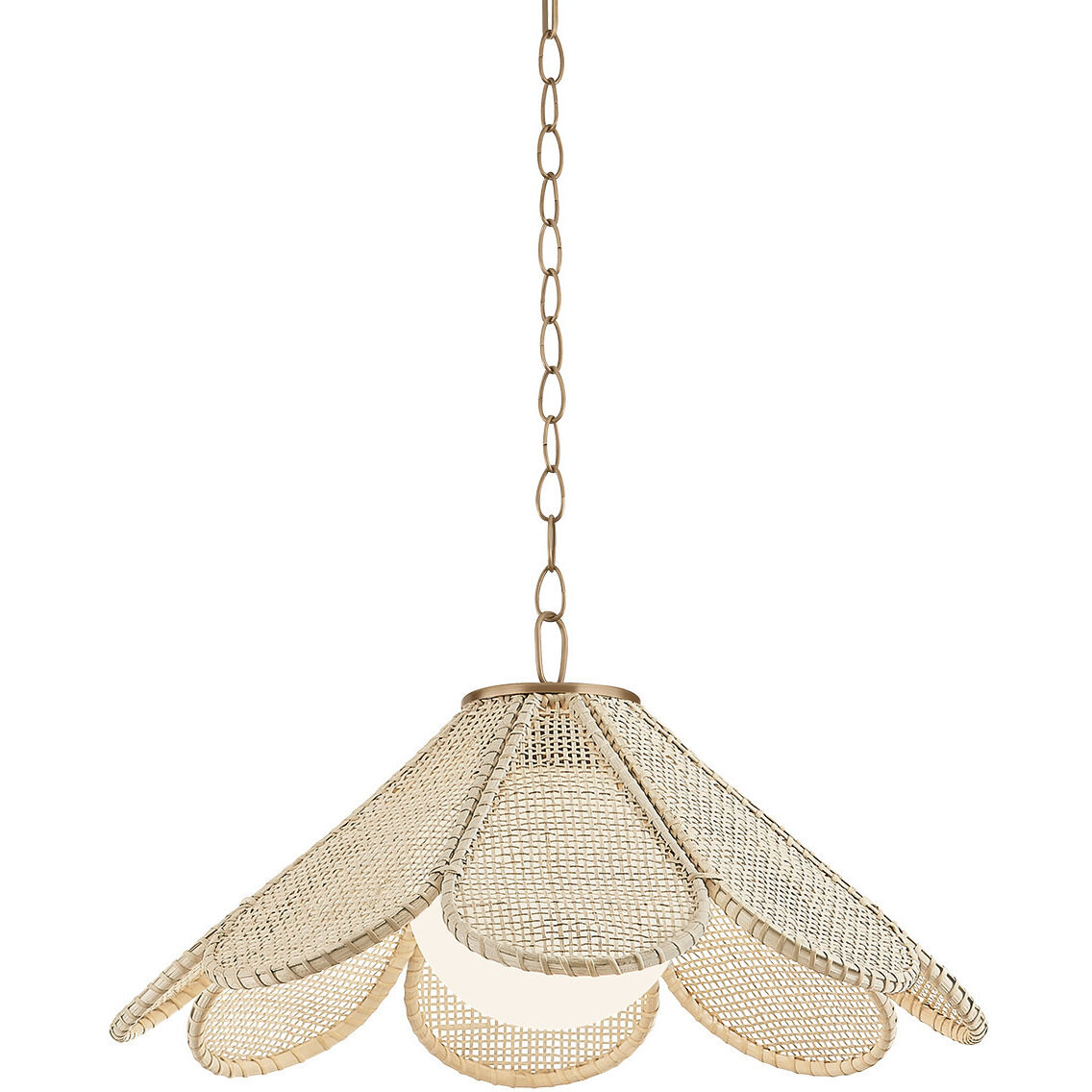 Petal 1 Light 24 inch Patina Brass Pendant Ceiling Light
