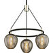 Iliad 3 Light 26 inch Textured Black and Polish Nickel Chandelier Ceiling Light