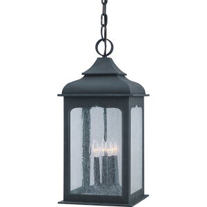 Henry Street 4 Light 11 inch Colonial Iron Outdoor Pendant