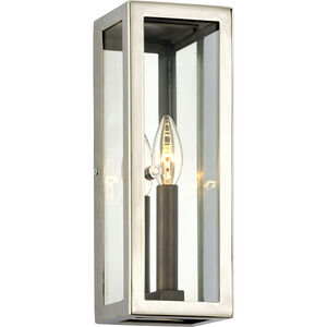 Morgan 1 Light 13 inch Bronze With Polished Stainless Outdoor Wall Sconce
