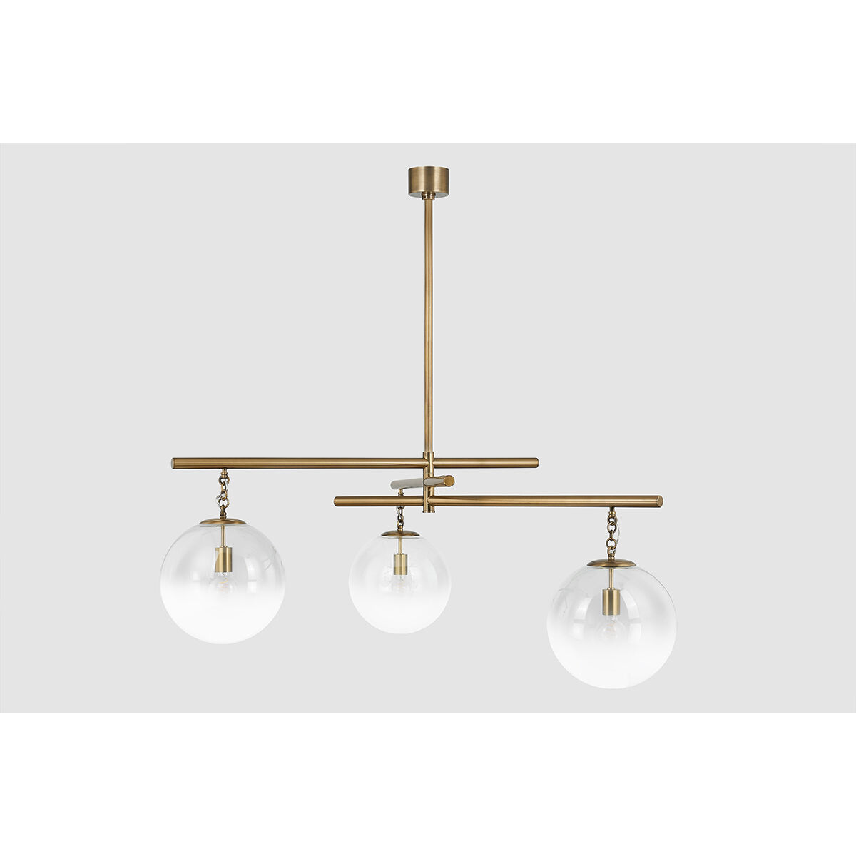 Wade 3 Light 59 inch Patina Brass Chandelier Ceiling Light