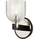 Munich 1 Light 5 inch Textured Black/Polished Nickel Bath and Vanity Wall Light