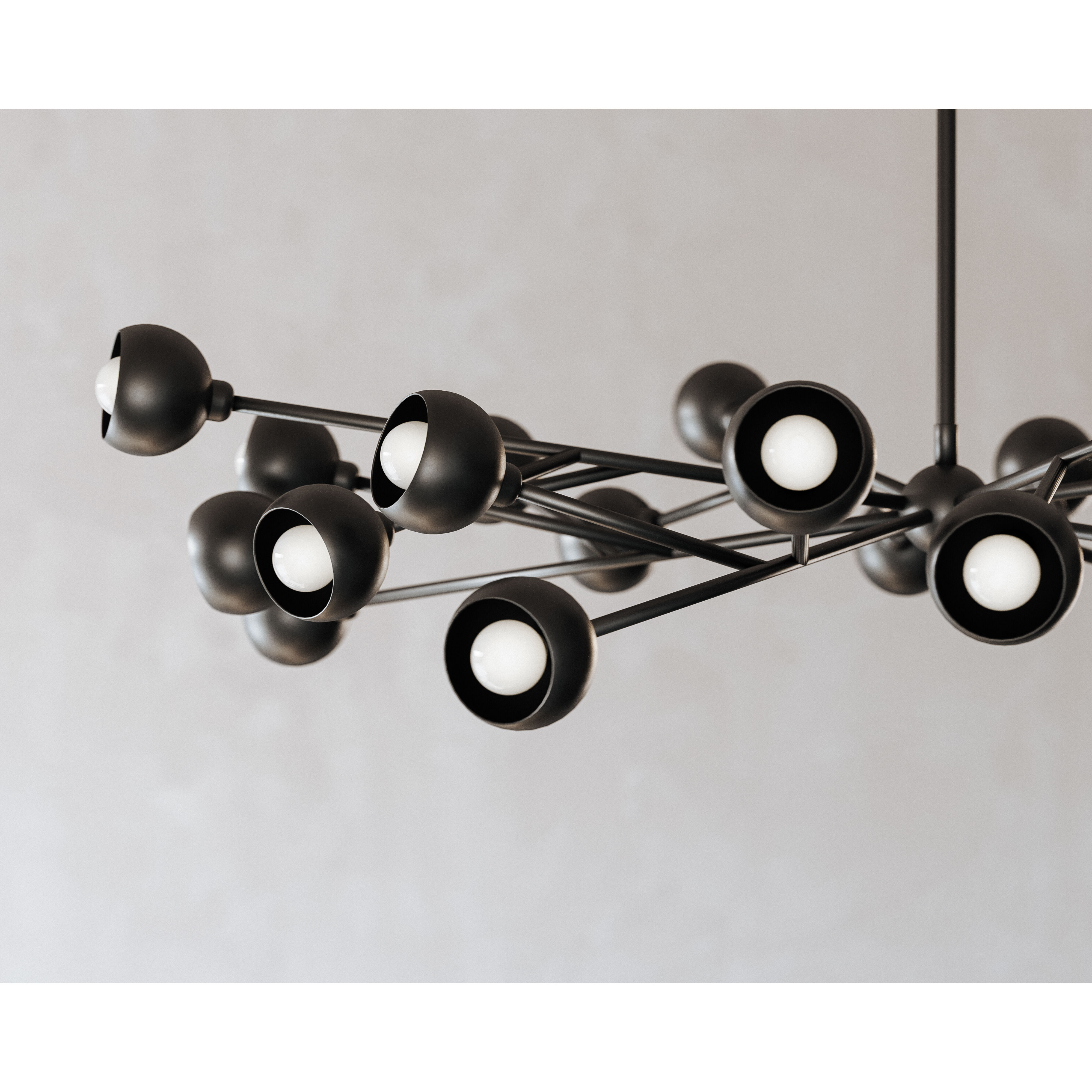 Colt 24 Light 55 inch Soft Black Chandelier Ceiling Light