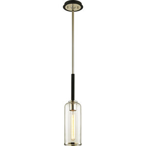 Aeon 1 Light 5.5 inch Textured Black and Polished Nickel Pendant Ceiling Light