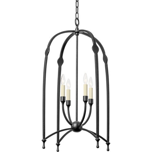 Rhett 4 Light 21.25 inch Black Iron Foyer Lantern Ceiling Light