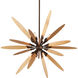Dragonfly 8 Light 44 inch Dragonfly Bronze/Satin Leaf Chandelier Ceiling Light