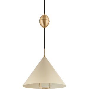Fontana 1 Light 18 inch Patina Brass/Soft Sand Pendant Ceiling Light