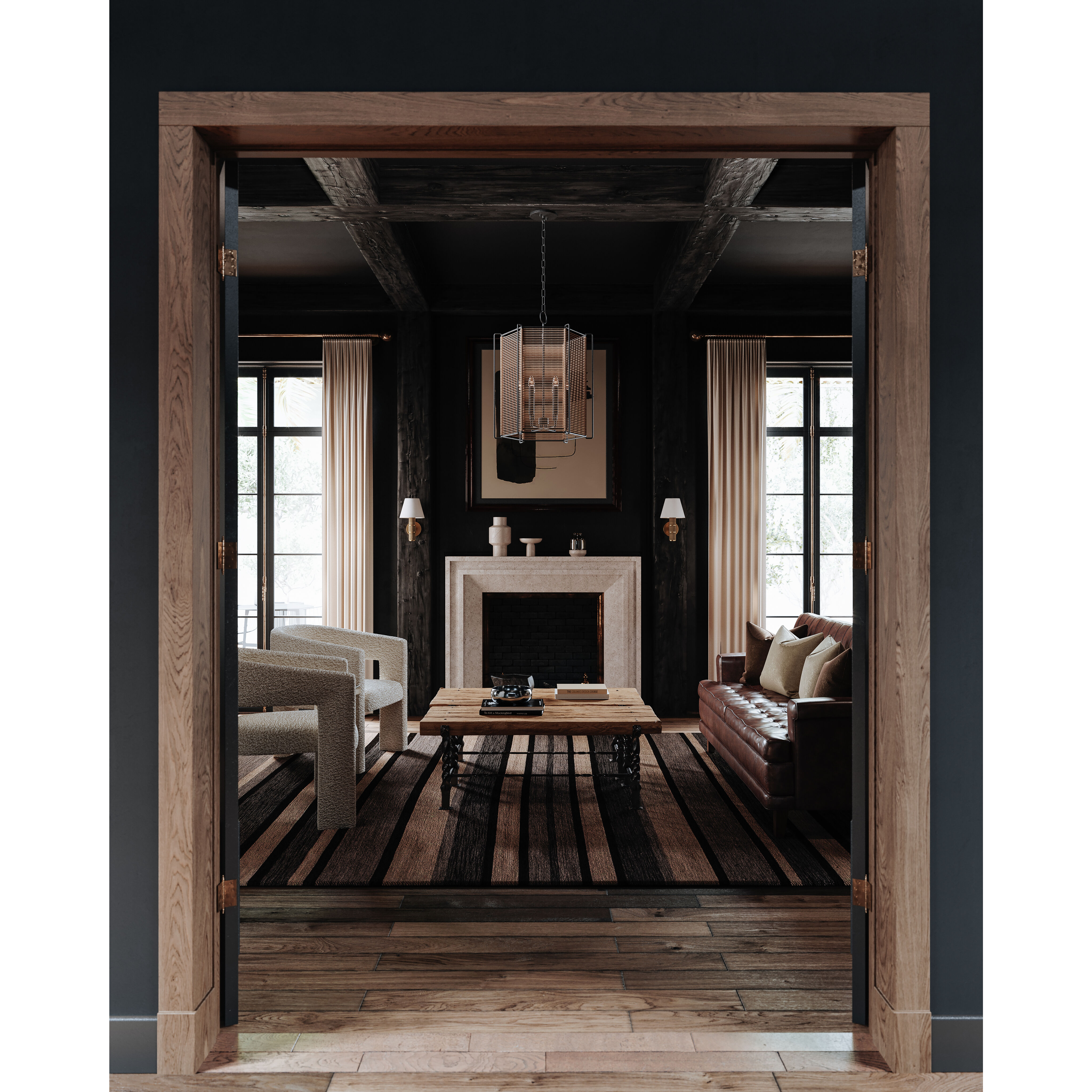 Ramon 6 Light 22 inch Textured Black Indoor Lantern Ceiling Light