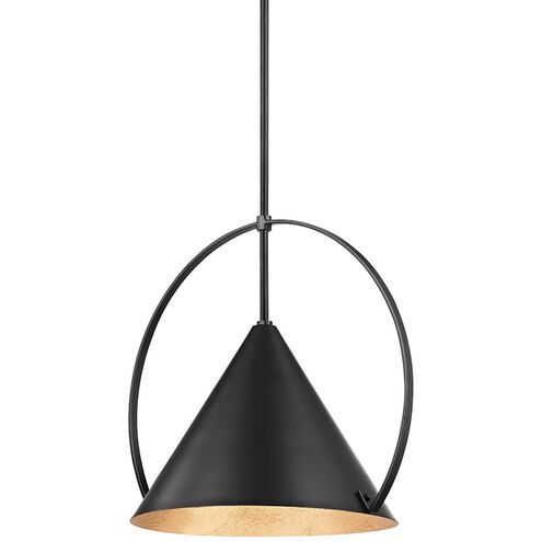 Mari 1 Light 18 inch Gold Leaf/Soft Black Pendant Ceiling Light in Gold/Black