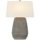 Waylen 27 inch 15 watt Patina Brass and Ceramic Grey Calathus Table Lamp Portable Light
