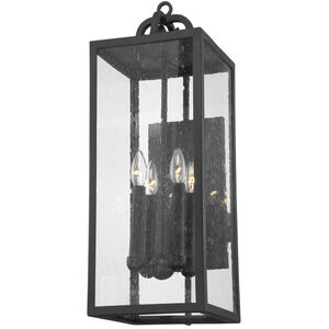 Caiden 4 Light 28 inch Forged Iron Outdoor Wall Sconce