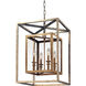 Morgan 4 Light 16 inch Gold Silver Leaf Indoor Lantern Ceiling Light
