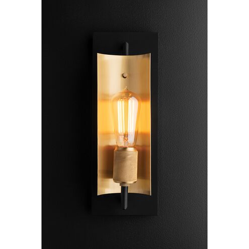 Emerson 1 Light 5.25 inch Carbide Black and Brushed Brass Wall Sconce Wall Light