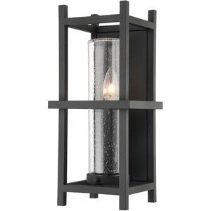 Carlo 1 Light 15 inch Textured Black Outdoor Wall Sconce, Small