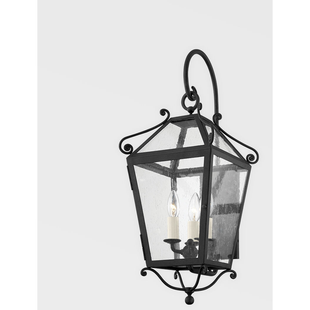 Santa Barbara County 3 Light 26 inch French Iron Outdoor Wall Sconce, Medium