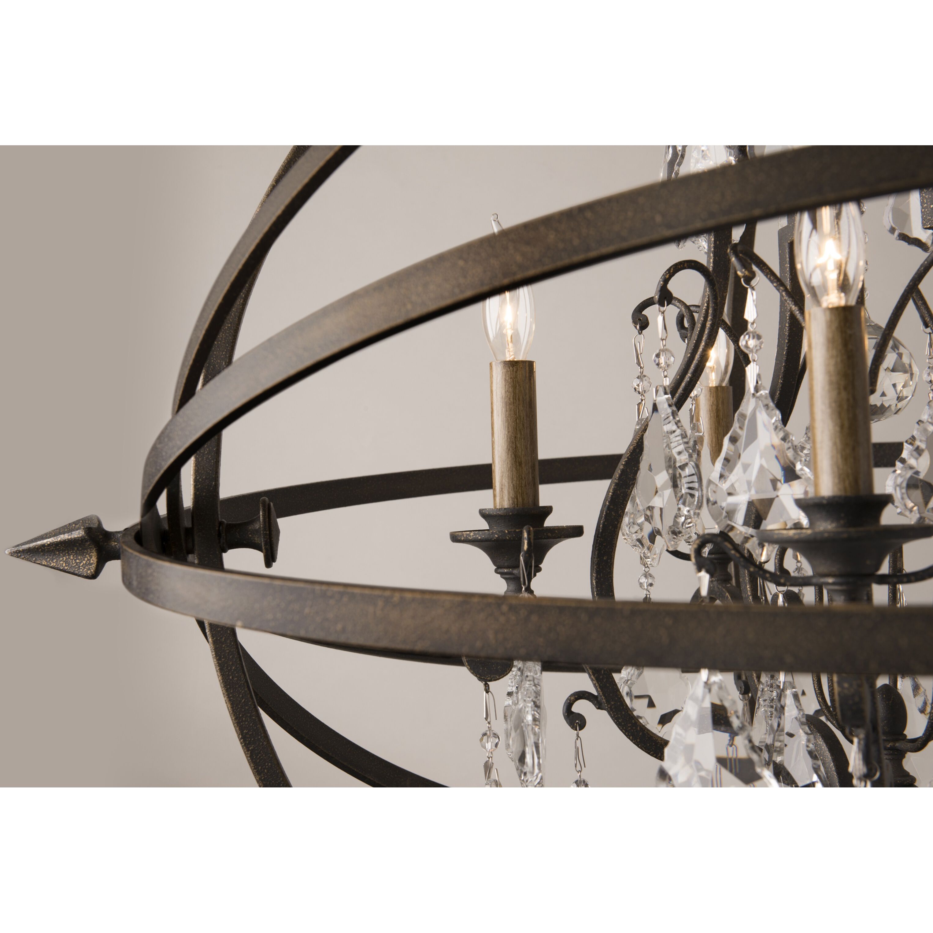 Byron 6 Light 33 inch Vintage Bronze Chandelier Ceiling Light