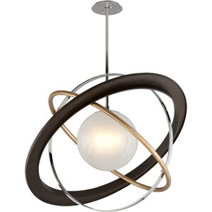 Apogee LED 40 inch Bronze Gold Leaf And Stainless Chandelier Ceiling Light