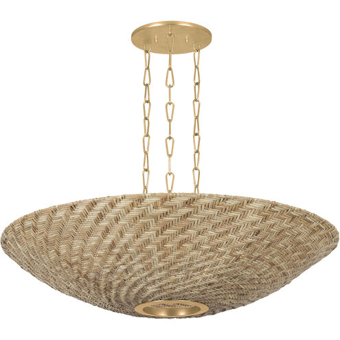 Ollie 6 Light 40.25 inch Vintage Gold Leaf Chandelier Ceiling Light