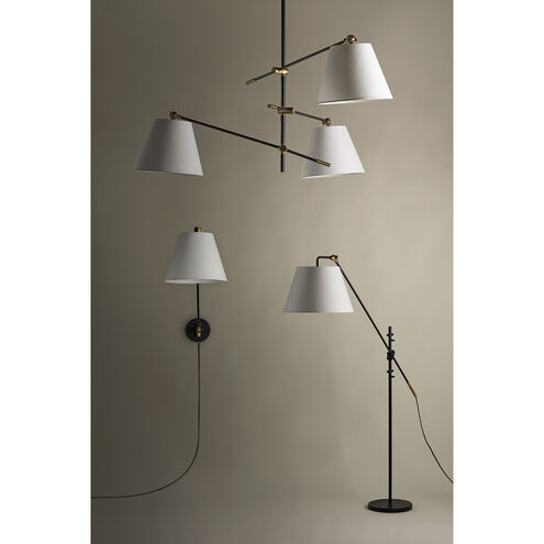 Navin 32 inch 60.00 watt Patina Brass/Textured Black Plug-in Swivel Sconce Wall Light