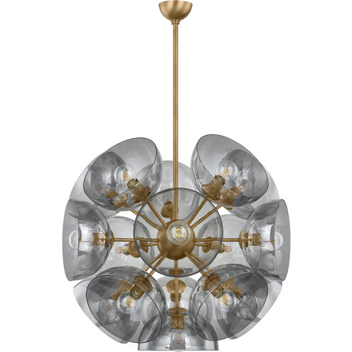 Salix 16 Light 34.25 inch Patina Brass Chandelier Ceiling Light