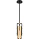 Emerson 1 Light 5 inch Carbide Black and Brushed Brass Pendant Ceiling Light