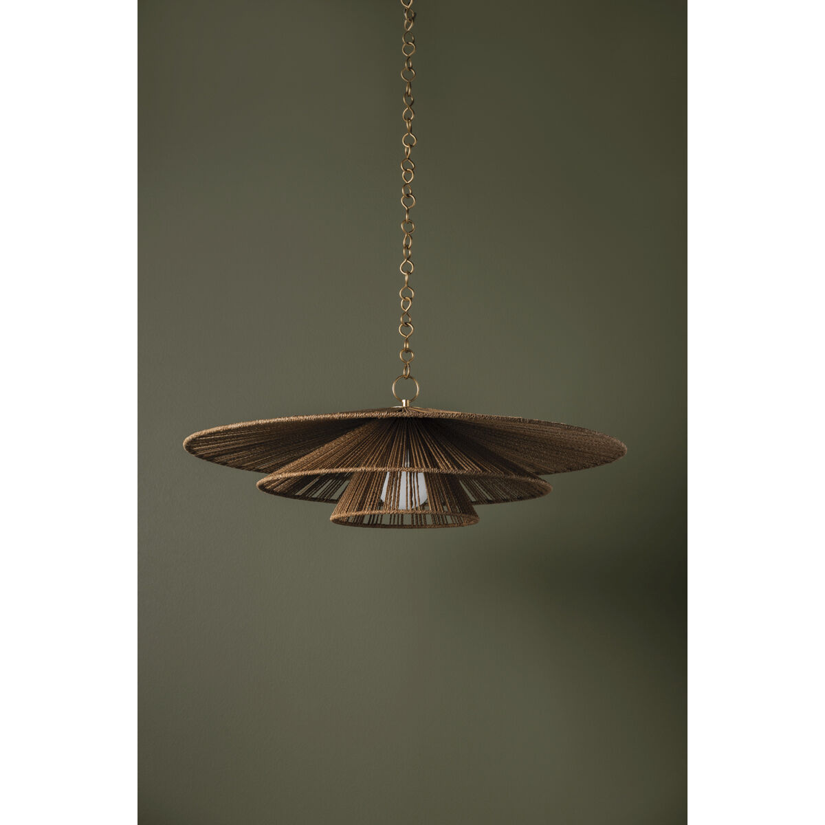 Levan 1 Light 36 inch Vintage Gold Leaf Pendant Ceiling Light
