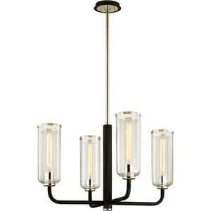 Aeon 4 Light 29 inch Carbide Black and Polished Nickel Chandelier Ceiling Light