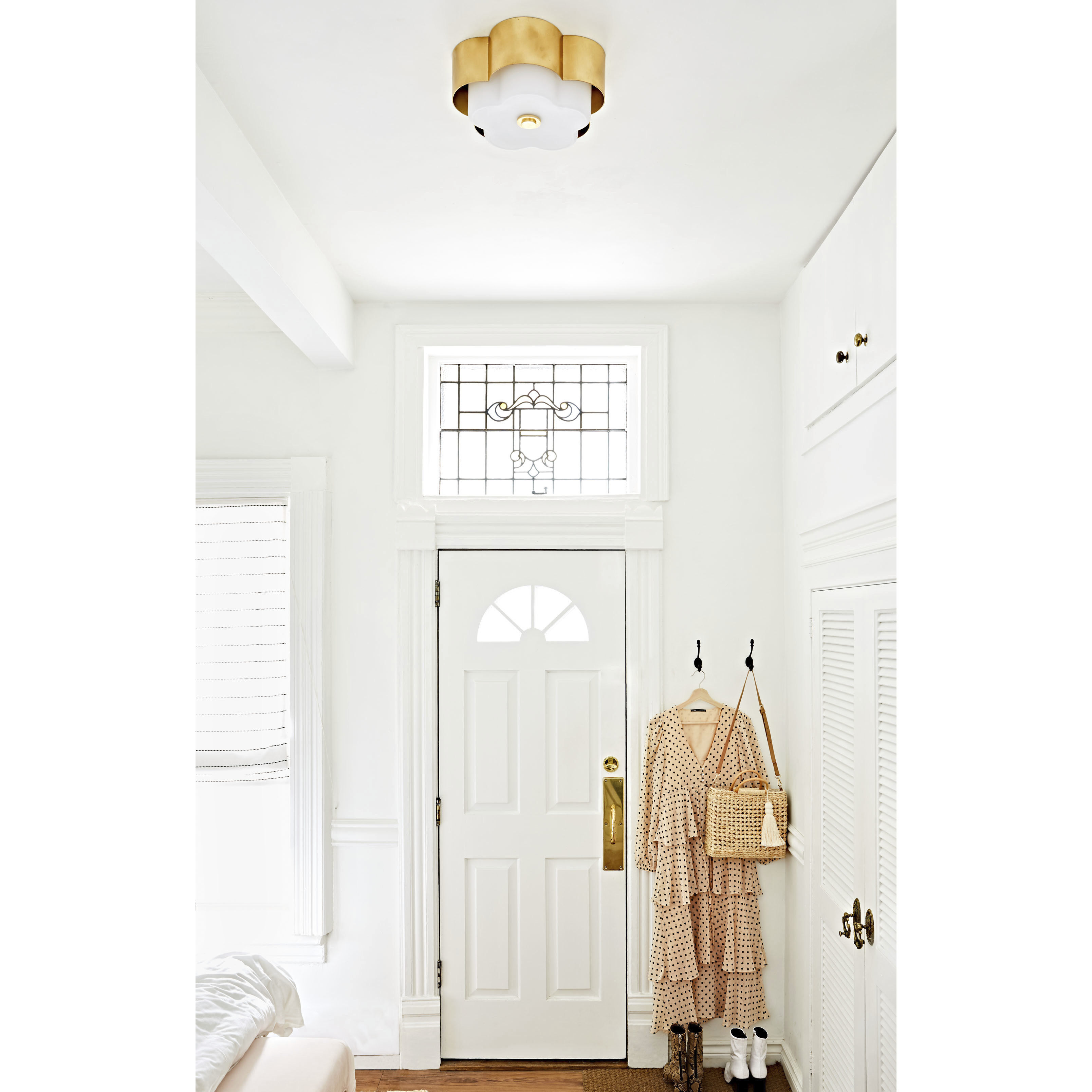 Allure 2 Light 13.5 inch Gold Leaf Flush Mount Ceiling Light, Opal White Glass