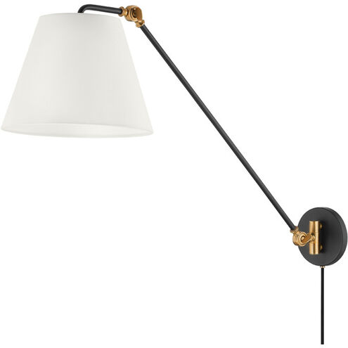 Navin 32 inch 60.00 watt Patina Brass/Textured Black Plug-in Swivel Sconce Wall Light