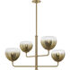 August 4 Light 34 inch Patina Brass Chandelier Ceiling Light