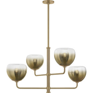 August 4 Light 34 inch Patina Brass Chandelier Ceiling Light