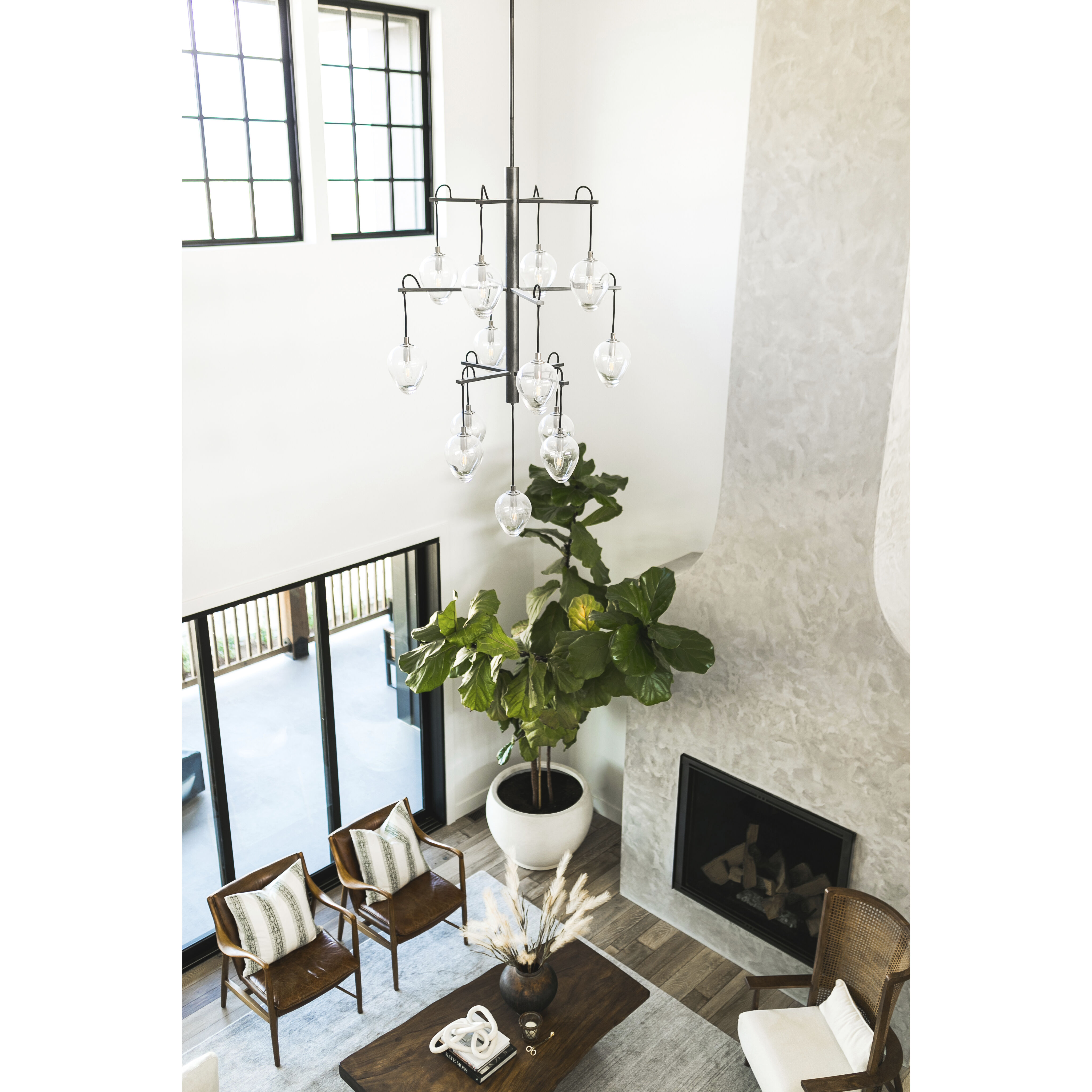 Troy Lighting F6208-GRA/BCR Brixton 13 Light 36 inch Gun Metal With Smoked  Chrome Chandelier Ceiling Light