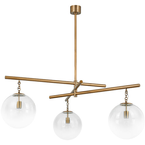 Wade 3 Light 59 inch Patina Brass Chandelier Ceiling Light