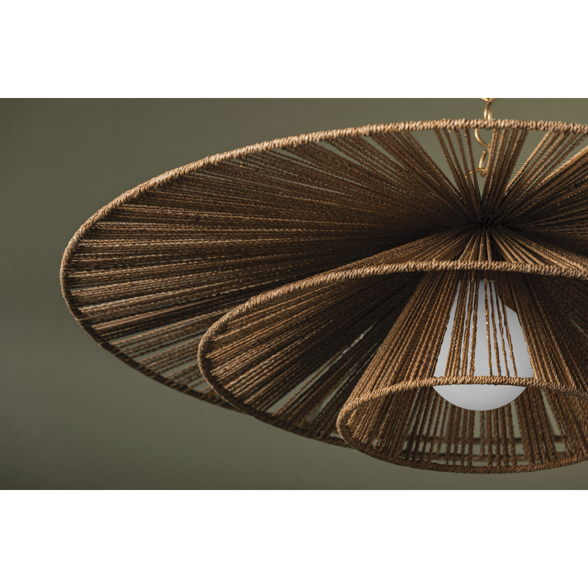 Levan 1 Light 36 inch Vintage Gold Leaf Pendant Ceiling Light