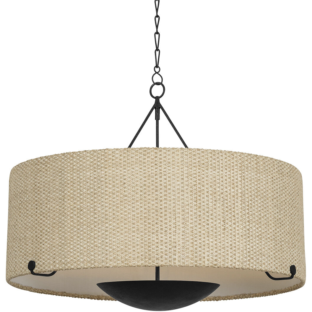 Elias 6 Light 38 inch Forged Iron Chandelier Ceiling Light