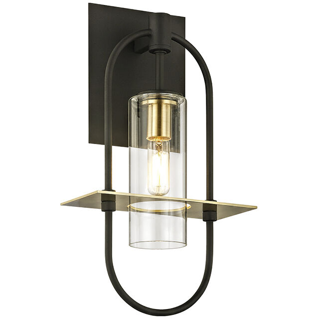 Smyth 1 Light 14 inch Dark Bronze And&nbsp;Brushed Brass Outdoor Wall Sconce