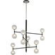 Andromeda 12 Light 42 inch Carbide Black With Polished Nickel Accents Chandelier Ceiling Light