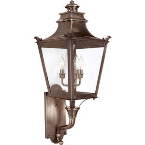 Dorchester 3 Light 31 inch English Bronze Outdoor Wall Sconce