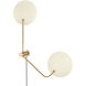 Leif 2 Light 24 inch Patina Brass/Soft Sand Plug-in Sconce Wall Light